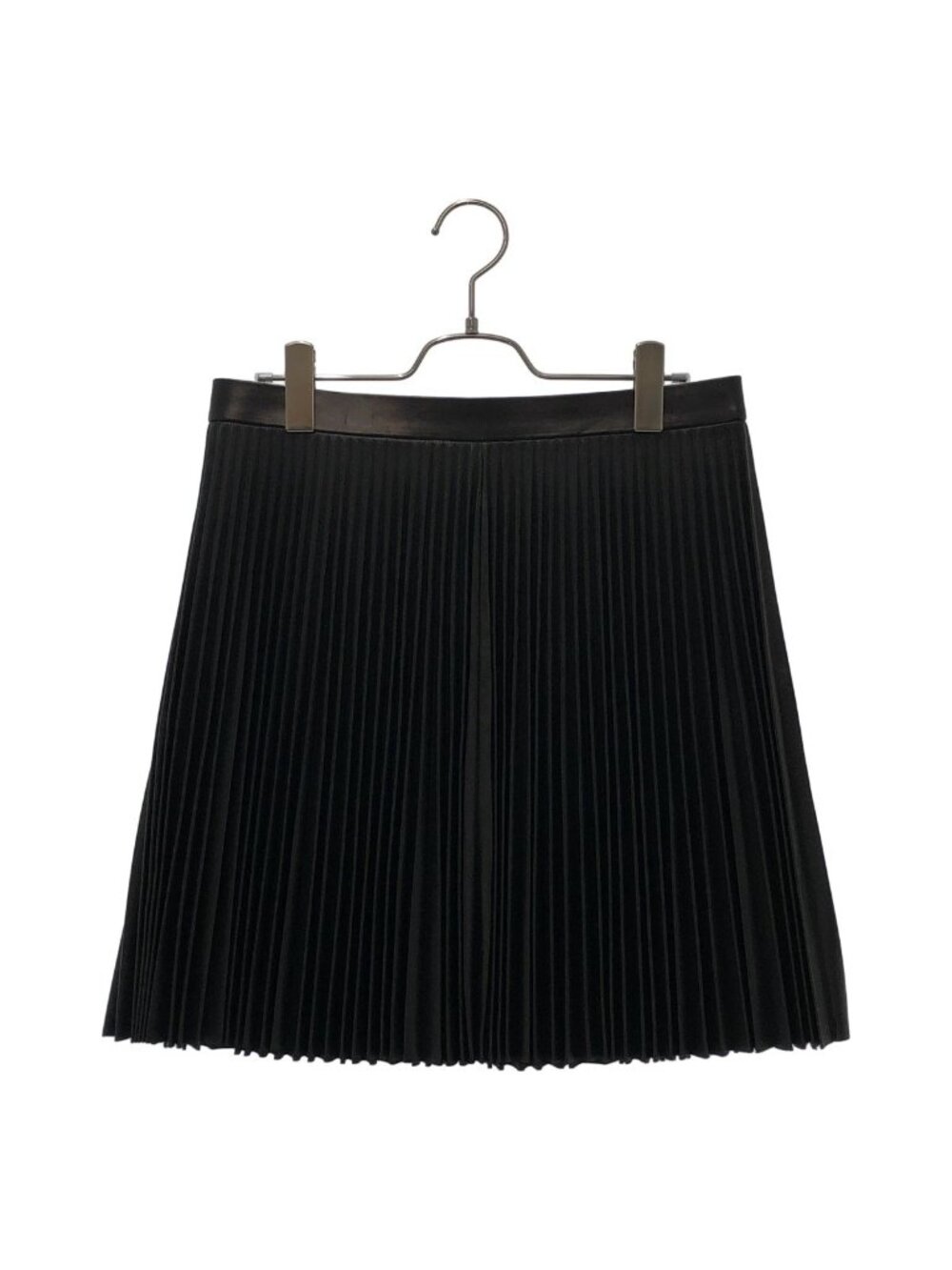 Celine Leather Pleated Skirt Black 38